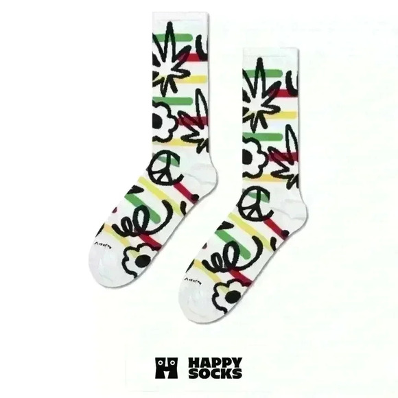 HAPPY SOCKS Women's Navy Big Multi Dot Soft Crew Cotton Socks Size 7-8 NWT - Picture 1 of 3